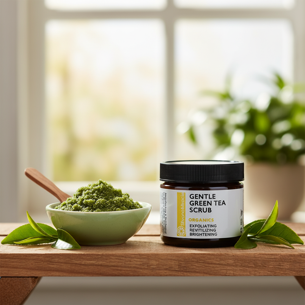 Gentle Scrub Green Tea / Exfoliates Dead Skin Cells that excellerate skin aging 2 oz